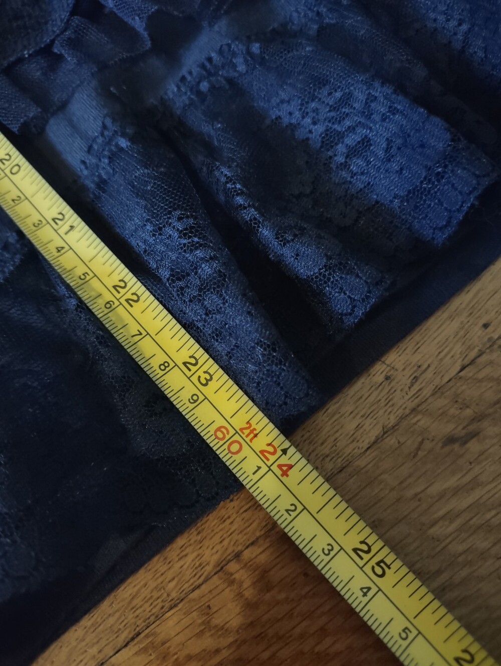 hollister navy blue racerback tank tiered lace ruffle front y2k early 2000s xs - Picture 5 of 6